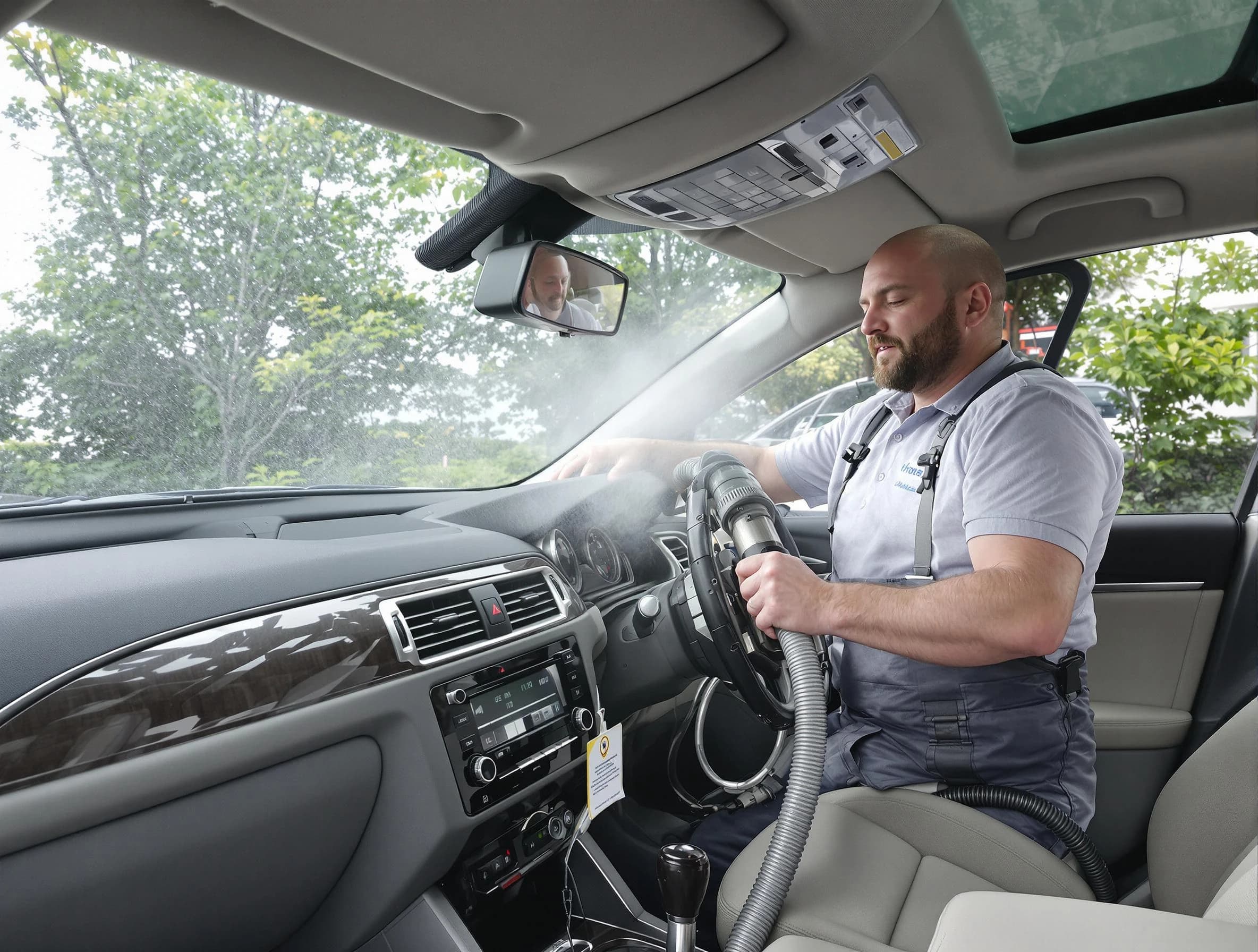 Meadowbrook Air Duct Cleaning specialist performing professional car duct cleaning in Meadowbrook