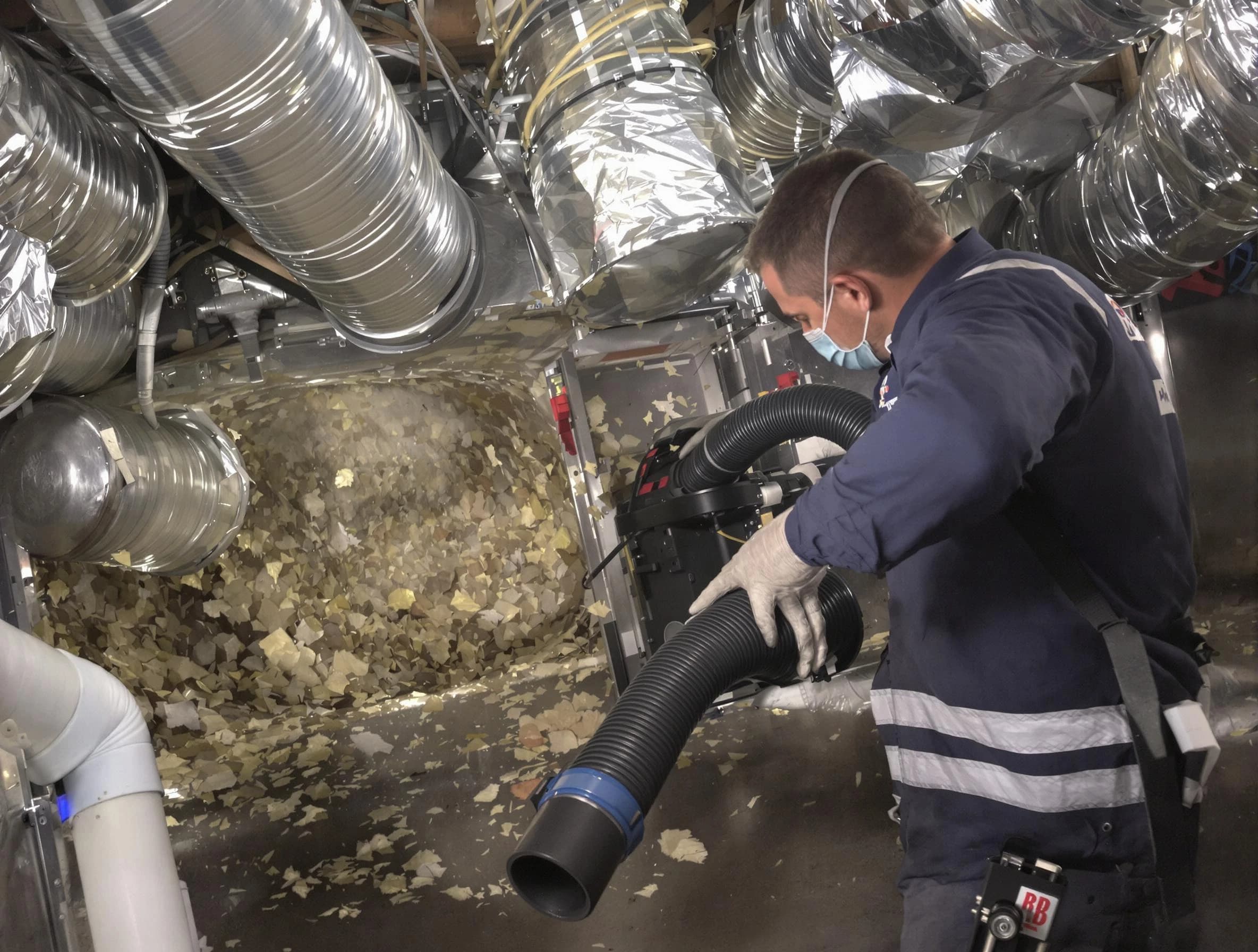 Meadowbrook Air Duct Cleaning specialist operating negative pressure cleaning equipment for thorough duct maintenance in Meadowbrook